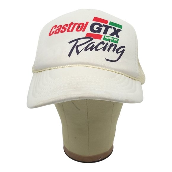 Vintage Headmost Castrol GTX Racing Mesh Snapback Trucker Hat Baseball Cap Foam - Picture 8 of 16